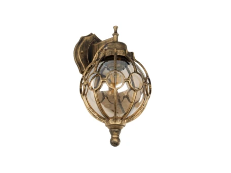 GLOBOSTAR® ETOILE 01227 Vintage Φωτιστικό Τοίχου - Απλίκα με Ντουί 1 x E27 AC 220-240V IP20 - Μπρούτζινο & Μελί - Μ19 x Π21 x Υ34cm