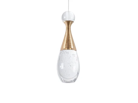 GLOBOSTAR® JADORE 01232 Μοντέρνο Κρεμαστό Φωτιστικό Οροφής LED 5W 400lm 120° AC 220-240V IP20 Θερμό Λευκό 2700K - Lumileds SMD Chip - Χρυσό & Διάφανο - Μ8 x Π8 x Υ26cm - 2 Χρόνια Εγγύηση