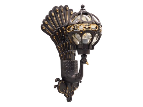 GLOBOSTAR® CORNELIA 01250 Vintage Φωτιστικό Τοίχου - Απλίκα με Ντουί 1 x E27 AC 220-240V IP20 - Καφέ & Χρυσό - Μ20 x Π32 x Υ55cm