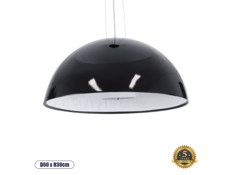 GLOBOSTAR® SERENIA 01270 Μοντέρνο Κρεμαστό Φωτιστικό Οροφής με Ντουί 1 x E27 AC 220-240V IP20 - Μαύρο & Λευκό - Μ60 x Π60 x Υ30cm