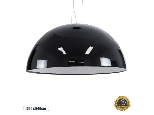 GLOBOSTAR® SERENIA 01272 Μοντέρνο Κρεμαστό Φωτιστικό Οροφής με Ντουί 1 x E27 AC 220-240V IP20 - Μαύρο & Λευκό - Μ90 x Π90 x Υ40cm