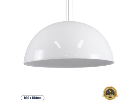 GLOBOSTAR® SERENIA 01273 Μοντέρνο Κρεμαστό Φωτιστικό Οροφής με Ντουί 1 x E27 AC 220-240V IP20 - Λευκό - Μ90 x Π90 x Y40cm