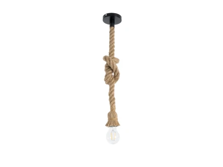 GLOBOSTAR® ROPE 01278 Boho Κρεμαστό Φωτιστικό Οροφής με Ντουί 1 x E27 AC 220-240V IP20 - Μπεζ - Μ10 x Π3.5 x Y100cm