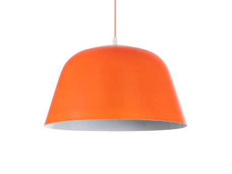 GLOBOSTAR® UPVALE 01283 Μοντέρνο Κρεμαστό Φωτιστικό Οροφής με Ντουί 1 x E27 AC 220-240V IP20 - Πορτοκαλί & Λευκό - Μ40 x Π40 x Υ24cm