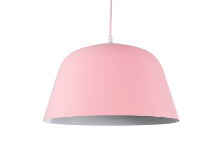 GLOBOSTAR® UPVALE 01284 Μοντέρνο Κρεμαστό Φωτιστικό Οροφής με Ντουί 1 x E27 AC 220-240V IP20 - Ροζ & Λευκό - Μ40 x Π40 x Υ24cm