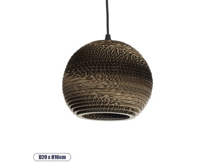 GLOBOSTAR® SANTORINI 01288 Boho Κρεμαστό Φωτιστικό Οροφής με Ντουί 1 x E27 AC 220-240V IP20 - Καφέ - Μ20 x Π20 x Y16cm