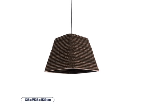 GLOBOSTAR® SANTORINI 01295 Boho Κρεμαστό Φωτιστικό Οροφής με Ντουί 1 x E27 AC 220-240V IP20 - Καφέ - Μ38 x Π38 x Υ30cm