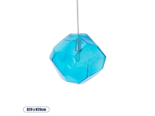 GLOBOSTAR® RINA 01306 Μοντέρνο Κρεμαστό Φωτιστικό Οροφής με Ντουί 1 x G9 AC 220-240V IP20 - Γαλάζιο - Μ20 x Π20 x Υ20cm