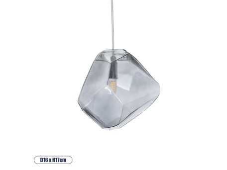 GLOBOSTAR® RINA 01307 Μοντέρνο Κρεμαστό Φωτιστικό Οροφής με Ντουί 1 x G9 AC 220-240V IP20 - Γκρι - Μ16 x Π16 x Υ17cm