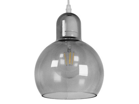 GLOBOSTAR® BOSSANOVA 01313 Μοντέρνο Κρεμαστό Φωτιστικό Οροφής με Ντουί 1 x E27 AC 220-240V IP20 - Γκρι - Μ18 x Π18 x Υ23cm