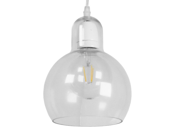 GLOBOSTAR® LUCREZIA 01314 Μοντέρνο Κρεμαστό Φωτιστικό Οροφής με Ντουί 1 x E27 AC 220-240V IP20 - Διάφανο - Μ18 x Π18 x Υ23cm