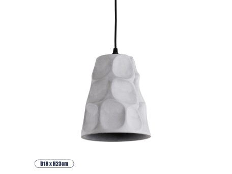 GLOBOSTAR® TRIBECA 01327 Μοντέρνο Κρεμαστό Φωτιστικό Οροφής με Ντουί 1 x E27 AC 220-240V IP20 - Γκρι - Μ18 x Π18 x Υ23cm