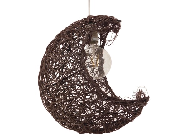 GLOBOSTAR® CRESCENT 01330 Vintage Κρεμαστό Φωτιστικό Οροφής με Ντουί 1 x E27 AC 220-240V IP20 - Καφέ - Μ30 x Π20 x Υ35cm