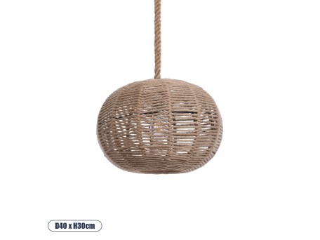 GLOBOSTAR® MANDALA 01331 Vintage Κρεμαστό Φωτιστικό Οροφής με Ντουί 1 x E27 AC 220-240V IP20 - Μπεζ - Μ40 x Π40 x Υ33cm