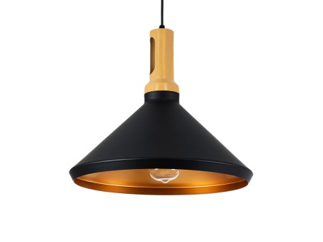 GLOBOSTAR® CALYPSO 01334-A Μοντέρνο Κρεμαστό Φωτιστικό Οροφής με Ντουί 1 x E27 AC 220-240V IP20 - Μαύρο & Μπρούτζινο - Μ36 x Π36 x Υ30cm