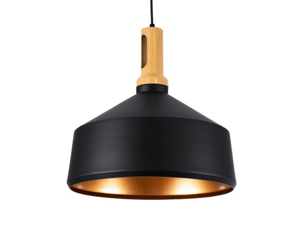 GLOBOSTAR® CALYPSO 01334-B Μοντέρνο Κρεμαστό Φωτιστικό Οροφής με Ντουί 1 x E27 AC 220-240V IP20 - Μαύρο & Μπρούτζινο - Μ36 x Π36 x Υ35cm