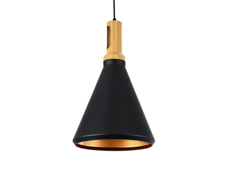 GLOBOSTAR® CALYPSO 01334-C Μοντέρνο Κρεμαστό Φωτιστικό Οροφής με Ντουί 1 x E27 AC 220-240V IP20 - Μαύρο & Μπρούτζινο  - Μ25 x Π25 x Υ40cm