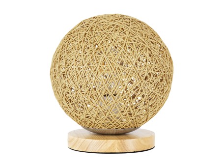 GLOBOSTAR® OCEANA 01336 Boho Επιτραπέζιο Φωτιστικό Πορτατίφ με Ντουί 1 x E27 AC 220-240V IP20 - Μπεζ - M20 x Π20 x Υ22cm