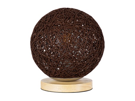 GLOBOSTAR® OCEANA 01337 Boho Επιτραπέζιο Φωτιστικό Πορτατίφ με Ντουί 1 x E27 AC 220-240V IP20 - Καφέ & Μπεζ - M20 x Π20 x Υ22cm