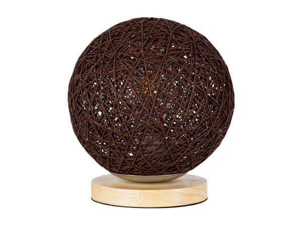 GLOBOSTAR® OCEANA 01337 Boho Επιτραπέζιο Φωτιστικό Πορτατίφ με Ντουί 1 x E27 AC 220-240V IP20 - Καφέ & Μπεζ - M20 x Π20 x Υ22cm