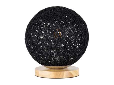 GLOBOSTAR® OCEANA 01338 Boho Επιτραπέζιο Φωτιστικό Πορτατίφ με Ντουί 1 x E27 AC 220-240V IP20 - Μαύρο & Μπεζ - M20 x Π20 x Υ22cm