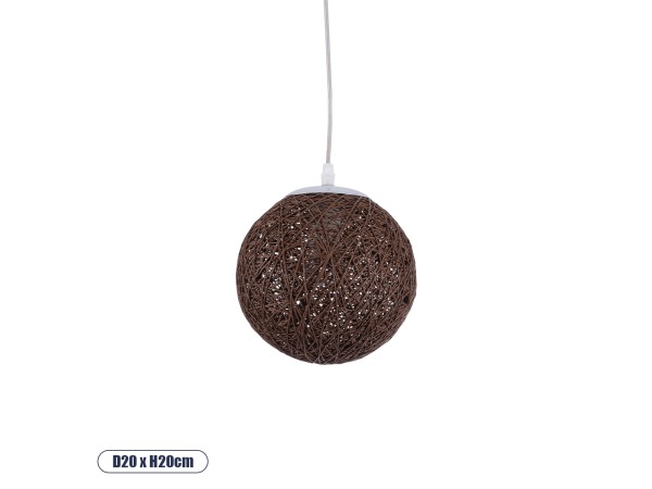 GLOBOSTAR® OCEANA 01354 Boho Κρεμαστό Φωτιστικό Οροφής με Ντουί 1 x E27 AC 220-240V IP20 - Καφέ - Μ20 x Π20 x Υ20cm GLOBOSTAR® OCEANA 01354 Boho Κρεμαστό Φωτιστικό Οροφής με Ντουί 1 x E27 AC 220-240V IP20 - Καφέ - Μ20 x Π20 x Υ20cm