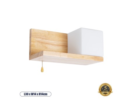 GLOBOSTAR® AMITY 01366 Μοντέρνο Φωτιστικό Τοίχου - Απλίκα με Ντουί 1 x E27 AC 220-240V IP20 - Μπεζ & Λευκό - Μ30 x Π14.5 x Υ15cm