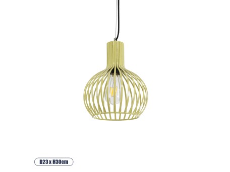 GLOBOSTAR® SCANDI 01387 Vintage Κρεμαστό Φωτιστικό Οροφής με Ντουί 1 x E27 AC 220-240V IP20 - Μπεζ - Μ23 x Π23 x Υ30cm