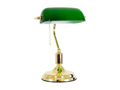 GLOBOSTAR® LIBRARY 01391 Vintage Επιτραπέζιο Φωτιστικό Πορτατίφ με Ντουί 1 x E27 AC 220-240V IP20 - Πράσινο & Χρυσό - Μ26.5 x Π19 x Υ38cm