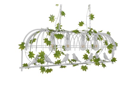 GLOBOSTAR® NEST 01403 Vintage Κρεμαστό Φωτιστικό Οροφής με Ντουί 4 x E27 AC 220-240V IP20 - Λευκό & Πράσινο - Μ103 x Π34 x Υ36.5cm