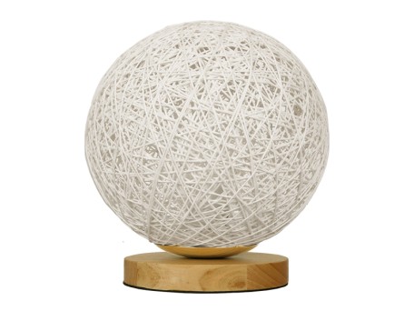 GLOBOSTAR® OCEANA 01417 Boho Επιτραπέζιο Φωτιστικό Πορτατίφ με Ντουί 1 x E27 AC 220-240V IP20 - Λευκό & Μπεζ - M20 x Π20 x Υ22cm