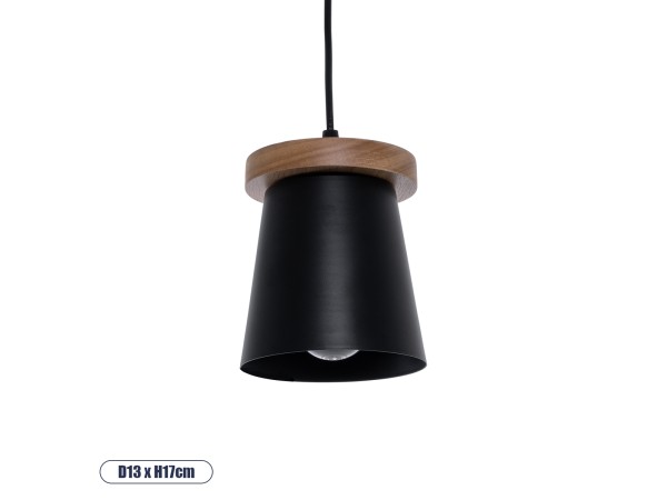 GLOBOSTAR® LANA 01424 Μοντέρνο Κρεμαστό Φωτιστικό Οροφής με Ντουί 1 x E27 AC 220-240V IP20 - Μαύρο & Καφέ - Μ13 x Π13 x Y17cm GLOBOSTAR® LANA 01424 Μοντέρνο Κρεμαστό Φωτιστικό Οροφής με Ντουί 1 x E27 AC 220-240V IP20 - Μαύρο & Καφέ - Μ13 x Π13 x Y17cm