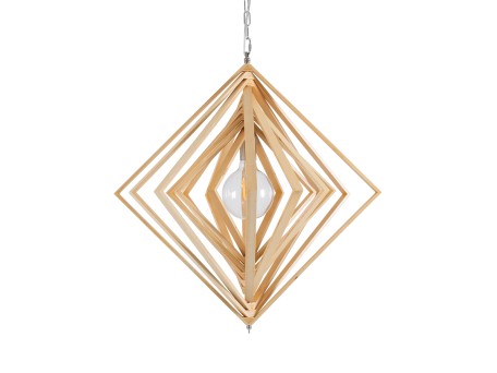 GLOBOSTAR® OCTAVE 01431 Μοντέρνο Κρεμαστό Φωτιστικό Οροφής με Ντουί 1 x E27 AC 220-240V IP20 - Μπεζ - Μ64 x Π64 x Y66cm