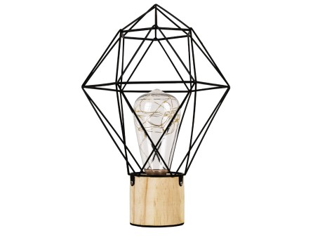 GLOBOSTAR® ANTLER 01443 Μοντέρνο Επιτραπέζιο Φωτιστικό LED 2.2W 154lm 360° DC 5V IP20 Θερμό Λευκό 2700K - DIODE - Μαύρο & Μπεζ - Μ19 x Π19 x Υ29cm - 2 Χρόνια Εγγύηση