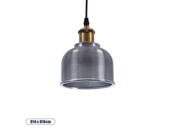 GLOBOSTAR® SEGRETO 01449 Vintage Κρεμαστό Φωτιστικό Οροφής με Ντουί 1 x E27 AC 220-240V IP20 - Γκρι & Χρυσό - Μ14 x Π14 x Υ18cm GLOBOSTAR® SEGRETO 01449 Vintage Κρεμαστό Φωτιστικό Οροφής με Ντουί 1 x E27 AC 220-240V IP20 - Γκρι & Χρυσό - Μ14 x Π14 x Υ18cm