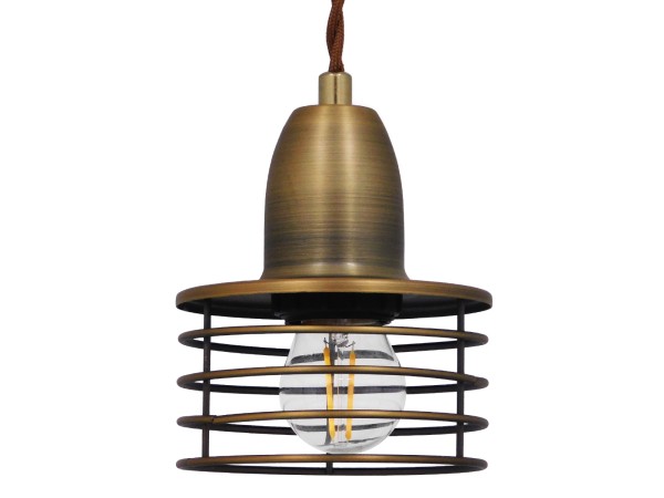 GLOBOSTAR® MANHATTAN 01454 Μοντέρνο Κρεμαστό Φωτιστικό Οροφής με Ντουί 1 x E27 AC 220-240V IP20 - Μπρούτζινο - Μ11 x Π11 x Υ14cm