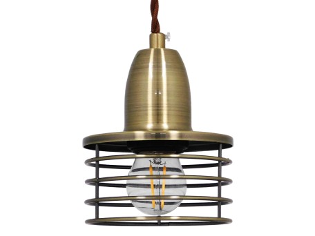 GLOBOSTAR® MANHATTAN 01455 Μοντέρνο Κρεμαστό Φωτιστικό Οροφής με Ντουί 1 x E27 AC 220-240V IP20 - Μπρούτζινο - Μ11 x Π11 x Υ14cm