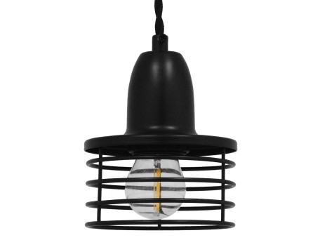 GLOBOSTAR® MANHATTAN 01456 Μοντέρνο Κρεμαστό Φωτιστικό Οροφής με Ντουί 1 x E27 AC 220-240V IP20 - Μαύρο - Μ11 x Π11 x Υ14cm
