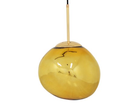 GLOBOSTAR® DIXAR 01462 Μοντέρνο Κρεμαστό Φωτιστικό Οροφής με Ντουί 1 x E27 AC 220-240V IP20 - Χρυσό Φιμέ - Μ28 x Π28 x Υ40cm