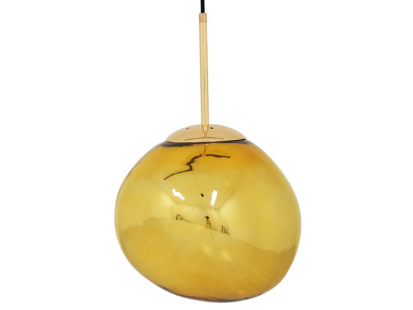 GLOBOSTAR® DIXAR 01462 Μοντέρνο Κρεμαστό Φωτιστικό Οροφής με Ντουί 1 x E27 AC 220-240V IP20 - Χρυσό Φιμέ - Μ28 x Π28 x Υ40cm