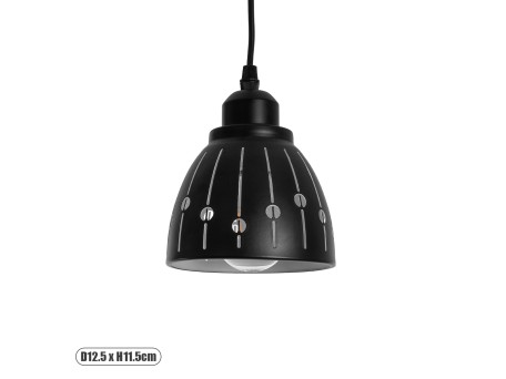 GLOBOSTAR® COOLIE 01476 Μοντέρνο Κρεμαστό Φωτιστικό Οροφής με Ντουί 1 x E27 AC 220-240V IP20 - Μαύρο & Ασημί - Μ12.5 x Π12.5 x Υ11.5cm