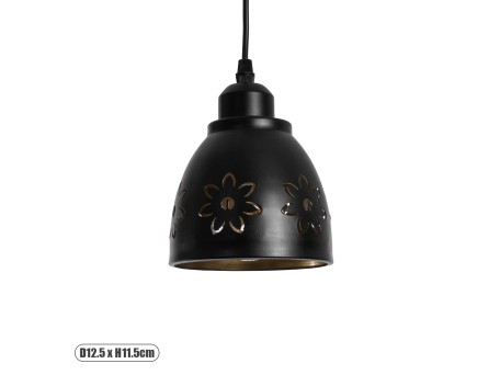 GLOBOSTAR® COOLIE 01479 Μοντέρνο Κρεμαστό Φωτιστικό Οροφής με Ντουί 1 x E27 AC 220-240V IP20 - Μαύρο & Χρυσό - Μ12.5 x Π12.5 x Υ11.5cm