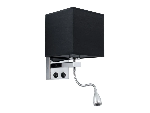 GLOBOSTAR® ELEGANT 01494 Μοντέρνο Φωτιστικό Τοίχου - Απλίκα Ξενοδοχείου Reading Light με Ντουί 1 x E27 LED 3W 270lm 36° AC 220-240V IP20 Θερμό Λευκό 2700K - CREE XPE Chip - Ασημί & Μαύρο - Μ17 x Π21 x Υ43cm - 2 Χρόνια Εγγύηση GLOBOSTAR® ELEGANT 01494 Μοντέρνο Φωτιστικό Τοίχου - Απλίκα Ξενοδοχείου Reading Light με Ντουί 1 x E27 LED 3W 270lm 36° AC 220-240V IP20 Θερμό Λευκό 2700K - CREE XPE Chip - Ασημί & Μαύρο - Μ17 x Π21 x Υ43cm - 2 Χρόνια Εγγύηση
