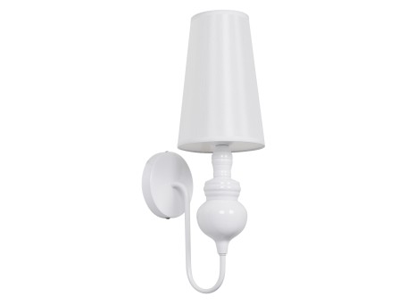 GLOBOSTAR® LAURA 01499 Μοντέρνο Φωτιστικό Τοίχου - Απλίκα με Ντουί 1 x E27 AC 220-240V IP20 - Λευκό - Μ21 x Π15 x Y48cm