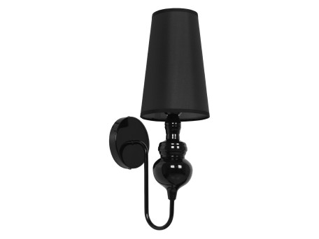 GLOBOSTAR® LAURA 01500 Μοντέρνο Φωτιστικό Τοίχου - Απλίκα με Ντουί 1 x E27 AC 220-240V IP20 - Μαύρο - Μ21 x Π15 x Y48cm