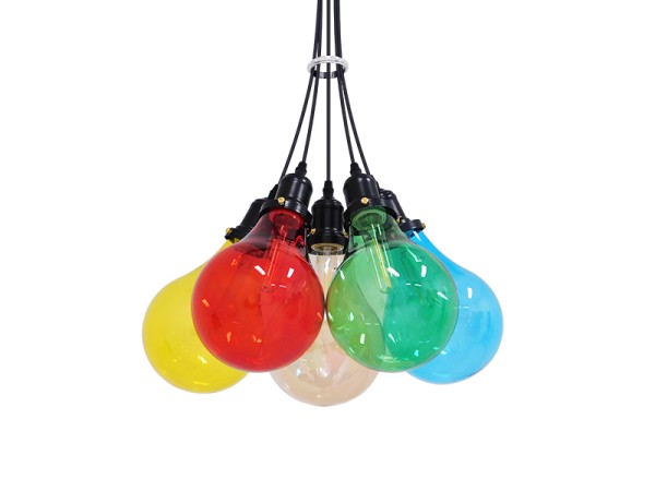 GLOBOSTAR® PARTY 01508 Μοντέρνο Κρεμαστό Φωτιστικό Οροφής με Ντουί 5 x E27 AC 220-240V IP20 - Πολύχρωμο - Μ41 x Π41 x Υ30cm