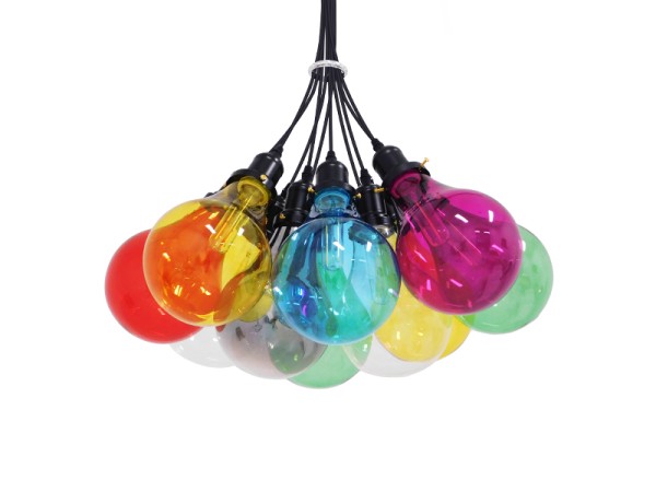 GLOBOSTAR® PARTY 01509 Μοντέρνο Κρεμαστό Φωτιστικό Οροφής με Ντουί 10 x E27 AC 220-240V IP20 - Πολύχρωμο - Μ59 x Π59 x Υ30cm