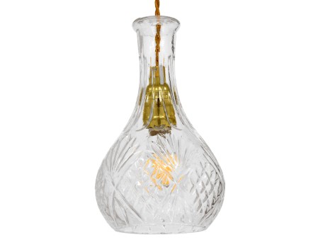 GLOBOSTAR® WHISKEY 01514 Vintage Κρεμαστό Φωτιστικό Οροφής με Ντουί 1 x E27 AC 220-240V IP20 - Διάφανο - Μ14 x Π14 x Υ23cm