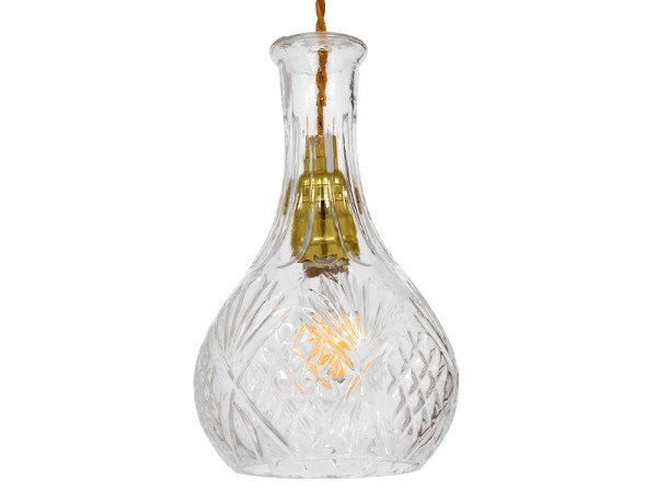 GLOBOSTAR® WHISKEY 01514 Vintage Κρεμαστό Φωτιστικό Οροφής με Ντουί 1 x E27 AC 220-240V IP20 - Διάφανο - Μ14 x Π14 x Υ23cm