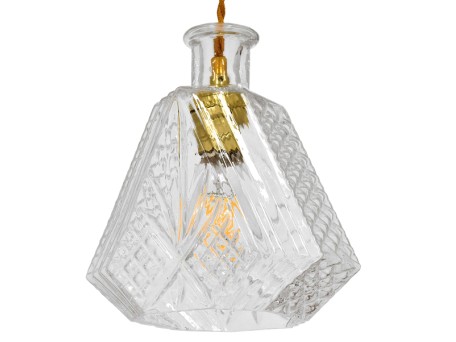 GLOBOSTAR® WHISKEY 01515 Vintage Κρεμαστό Φωτιστικό Οροφής με Ντουί 1 x E27 AC 220-240V IP20 - Διάφανο - Μ11 x Π11 x Υ20cm